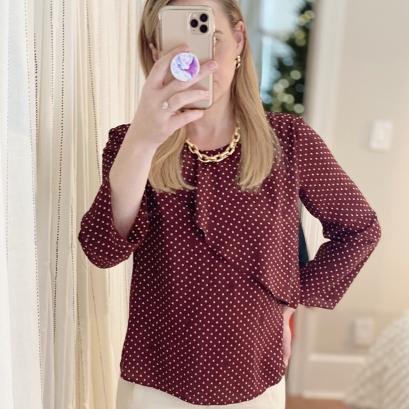 Mango Blouse with Decorative Ruffle - Picture 1 of 9
